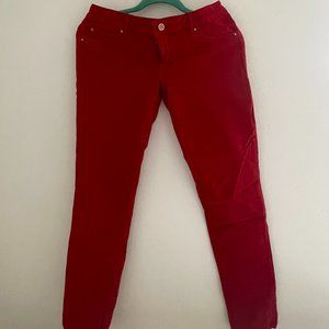 🌸 Women's Garage Denim Stretchy Red Jeans, SIZE 9